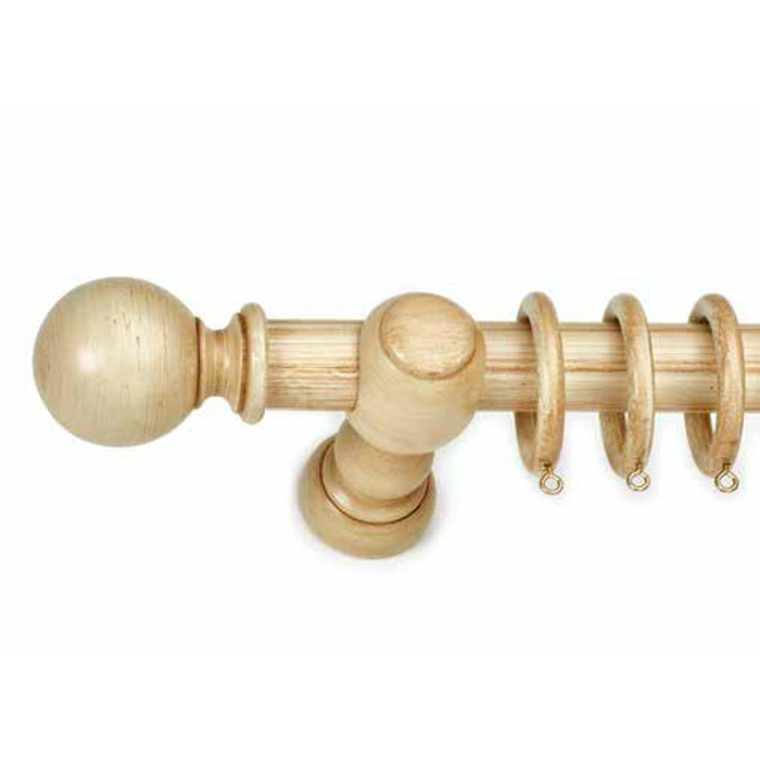 Wooden Curtain Rod With Round End